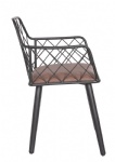 METAL DINING CHAIR WITH LEATHER CUSHION